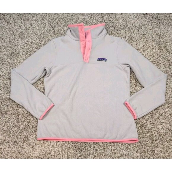 Patagonia Jackets & Blazers - Patagonia Micro D Snap T Fleece Pullover Womens Small Grey Pink Lightweight